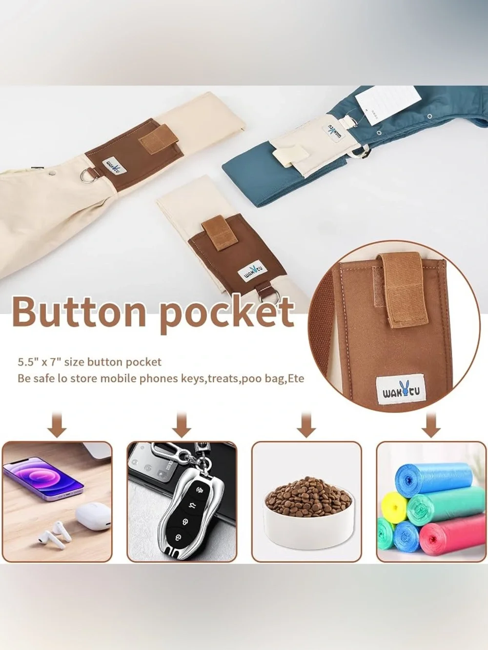 Wakytu | Pet Sling Carrier for Small Dogs,Front Dog Carrier